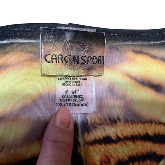 Caren Sport Graphic Tank Dress 1XL Made in USA “Gorgeous” Tiger Face Prin - Picture 5 of 9